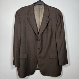 Men’s 48R Italian Wool Blazer Fabric by Loro Piana, Brown Classic Sport Coat